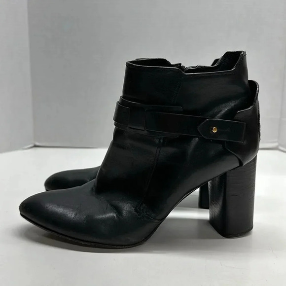 Tory Burch Colton Bootie 85 MM Galleo Leather Black Heeled Boots 50902 Size 10 - Picture 6 of 13